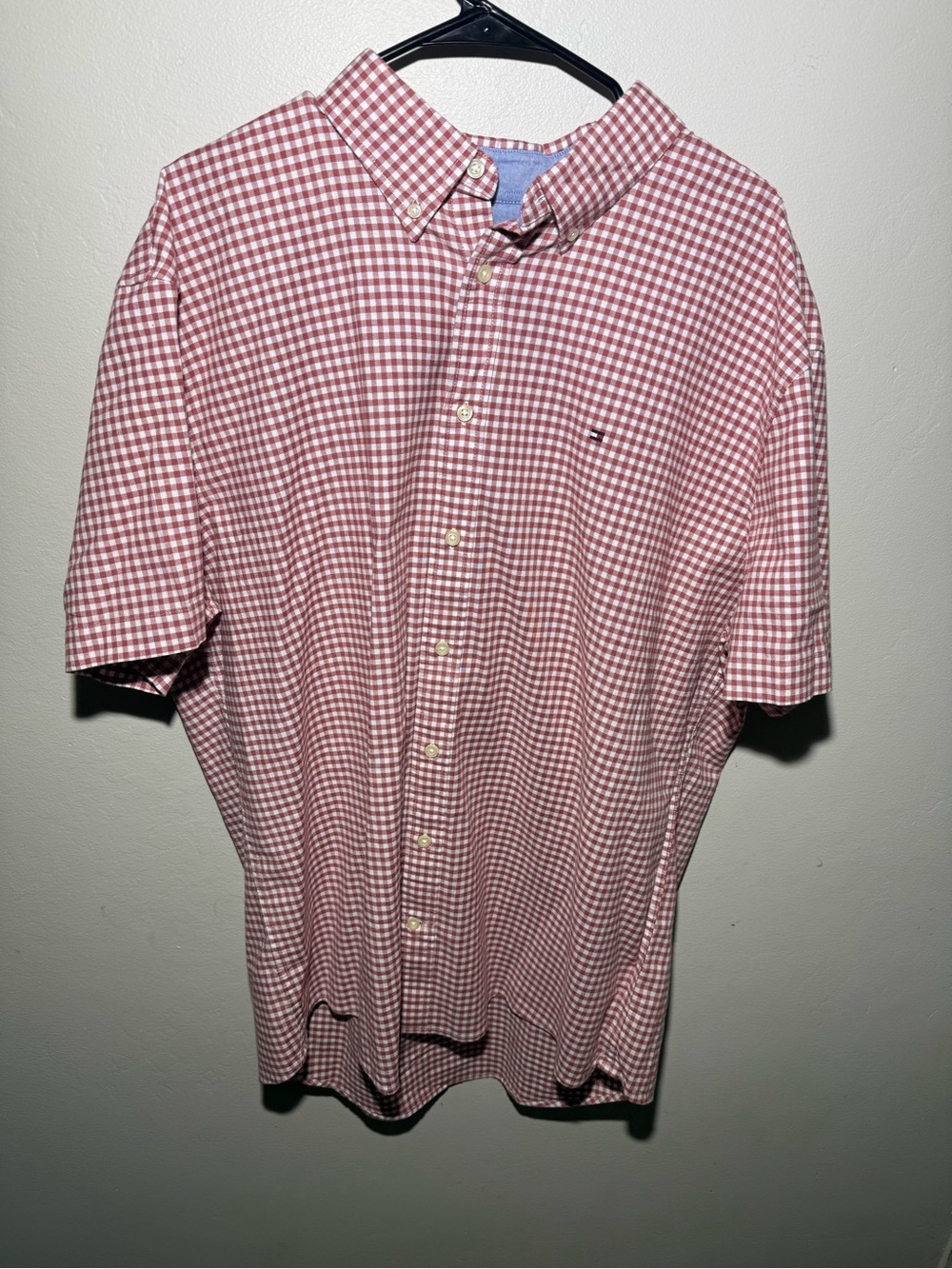Tommy Hilfiger Red Gingham Short-Sleeve Button-Down Shirt